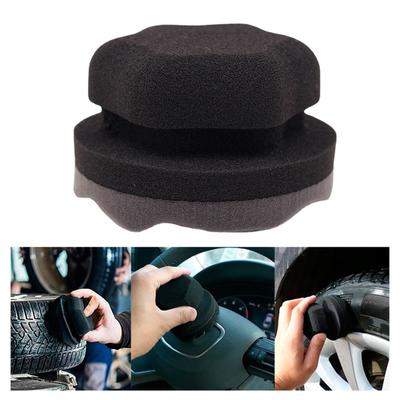 Dual Sided Car Tire Waxing Sponge Tire Polishing Sponge Tire Wax Applicator for Even Application & Long Lasting Shine
