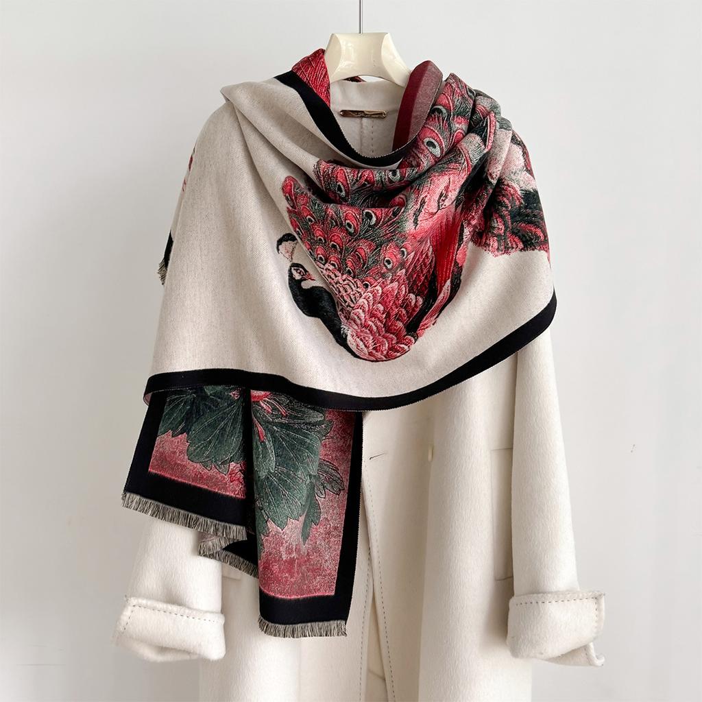 Winter Thickened Warm Shawl Cashmere And Versatile Variety Of Windproof And Cold-Proof Scarf Neck Protection Scarves