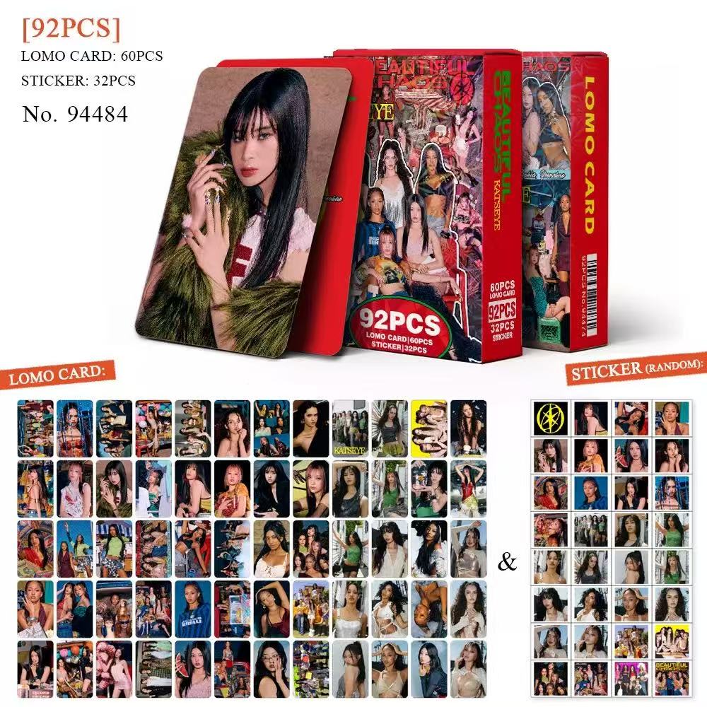 Kpop Idol KATSEYE Album Gabriela Lomo Cards Collection - 92 Pcs HD Printed Pocards Stickers Designed for Fans Present