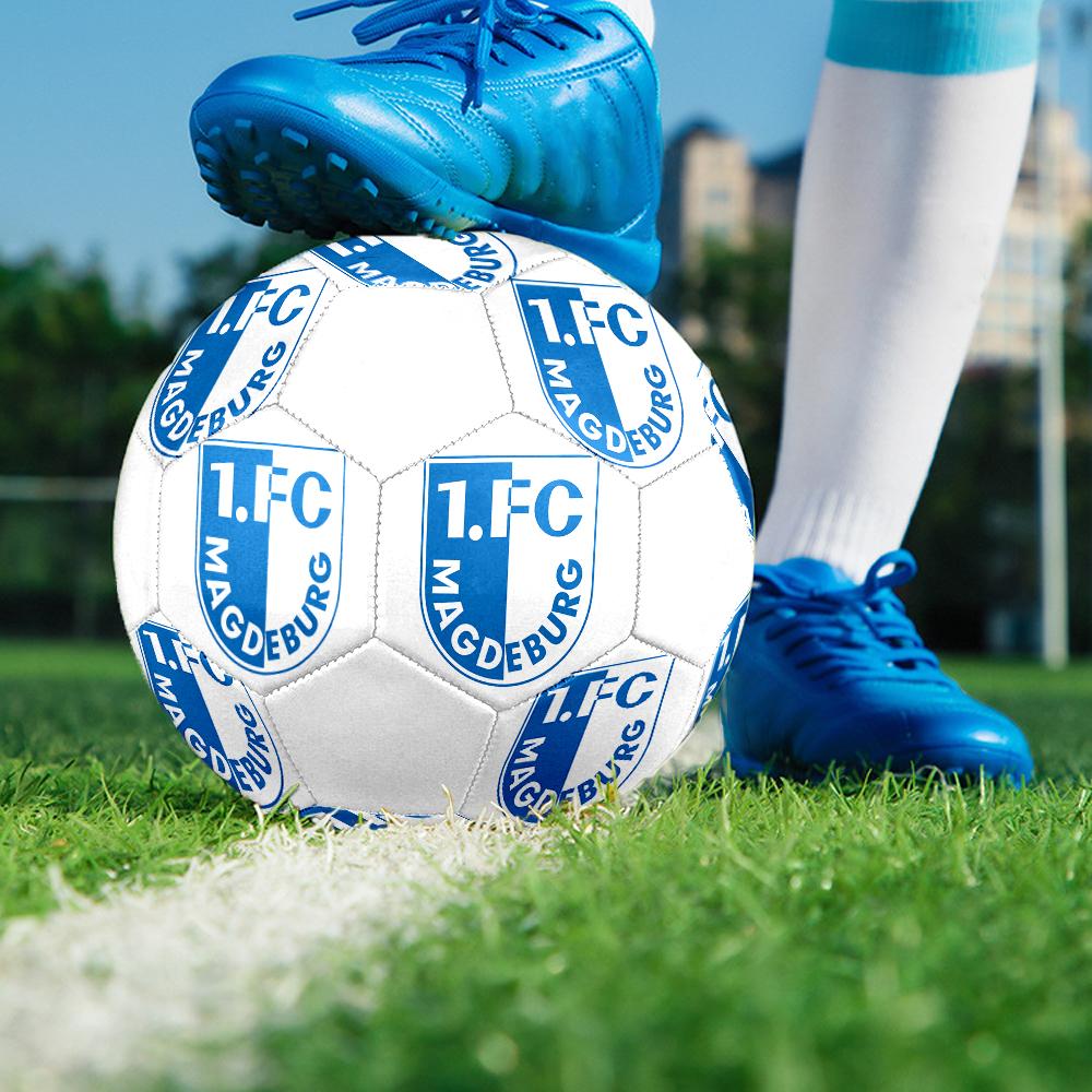 Pallone da Calcio FC Magdeburg, colorato, adatto a tutte le età, cucito a macchina, materiale PVC, qualità da competizione, durevole e ad alto rimbalzo