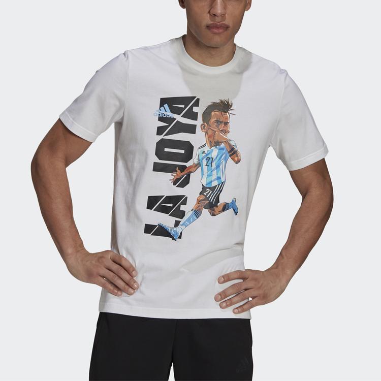 Adidas Icon Cartoon Print Fußball Sport Kurzarm T-Shirt Herren Tops Weiß HA5453