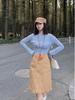 Women's Korean Retro Pleated Wool Skirt: Autumn/Winter Mid-Length, Ruffled Versatile Slim Fit