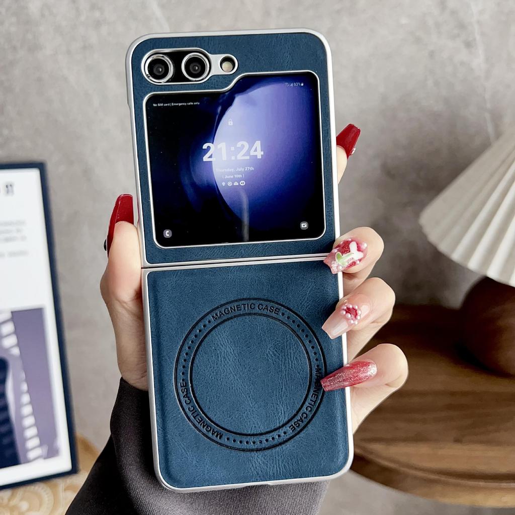 Samsung Galaxy Z Flip7 Retro Crazy Horse Struktur Magnetische Hülle für Flip6/5