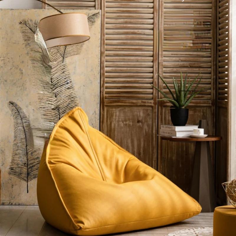 Japanese Lazy Sofa Tatami Bean Bag Balcony Lying Light Luxury Leather Children's Reading Single Chair