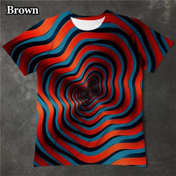 

Футболки с принтом «Головокружение» Hypnotic Vortex 3D Street с коротким рукавом, крутые футболки для мужчин и женщин S синий