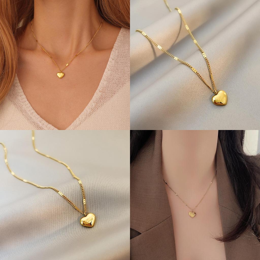 Modern Titanium Steel Numeric And Letter Pendant Necklace With Gold Finish For Gift Giving