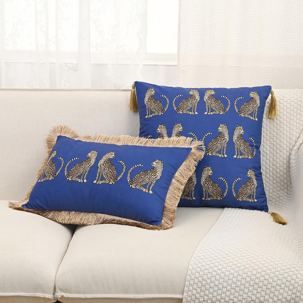 NU KOPEN 1 STuks Luxe Luipaardprint Kwastje Kant Kussensloop Zonder Kussenvulling voor Woonkamer Slaapkamer Bank Kussenhoes Decoratie 30x50cm
