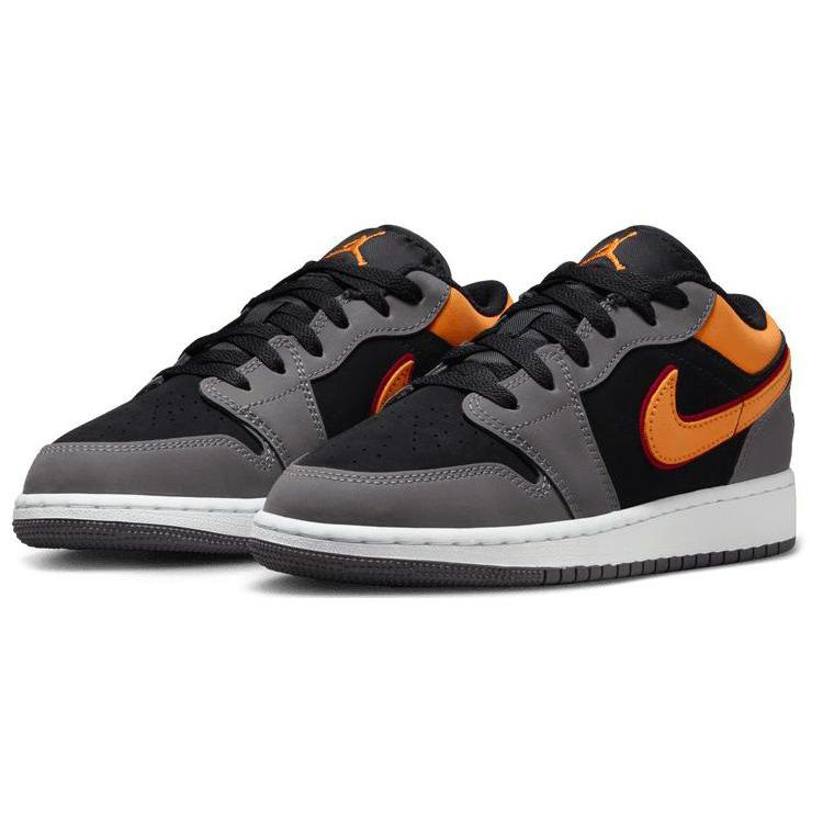 Air Jordan 1 Low SE GS Vivid Orange Kids Sneakers Grey Black Light-Graphite FN7671-008