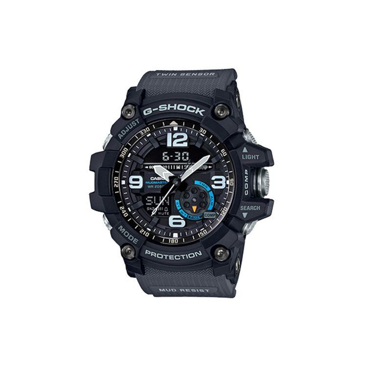 Casio G-Shock Master Of G Land Series Mudman Dual Display Sports Waterproof Shock Resistant Quartz Movement Resin Strap Men watches Black GG-1000-1A8 Black