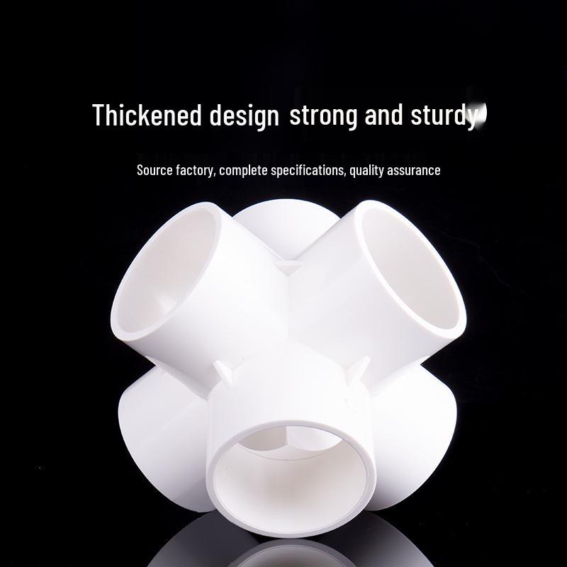 PVC Vícesměrné 3D Plastové Fitinky pro Vodovodní Potrubí (Pravoúhlý, Čtyřcestný, Pěticestný, Šesticestný T-kus)