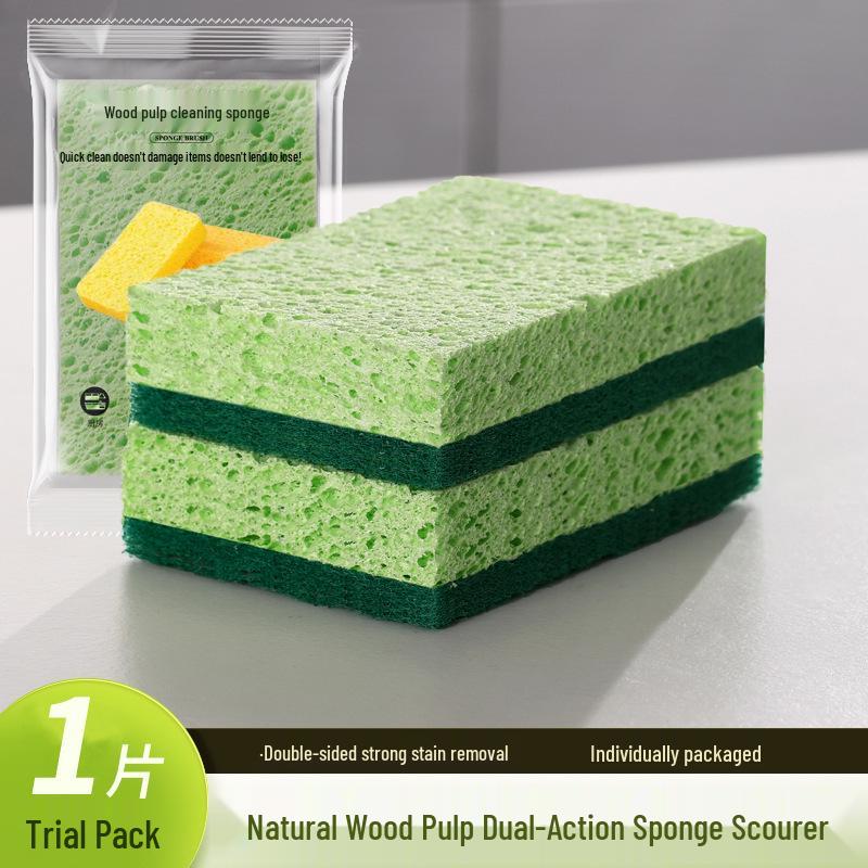 Magic Wood Pulp Dishwashing Sponge - Kitchen Cleaner for Dishes, Cups, Pots & More