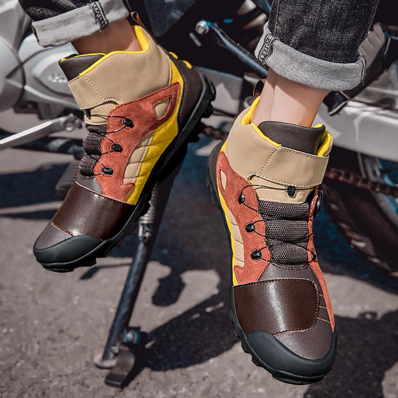 Original Design Motorcycle Boots Botas Moto Microfiber Leather Motocross Off-Road Racing Boots Motorbike Riding Shoes Men