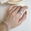 Sophisticated Black Geometric Onyx Ring For Women Unique Adjustable Copper Jewelry Fashion