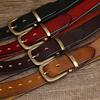 Retro Washed Italian First-Layer Cowhide Leather Belt Men'S Copper Buckle Trendy Belt