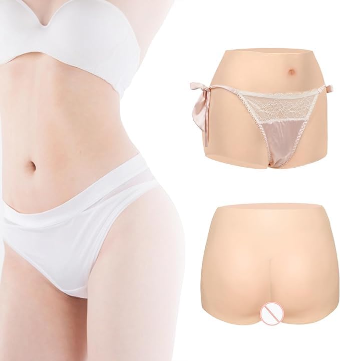 Silicone real with shorts feminization for one size fits easy to put on and take off [EMYJIFA] pants, insertion, urethra, hip-up, style,