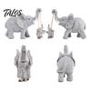 Elephant Ornament for Living Room Statue Resin Mother And Child Figurine Swing Art Piece Baby Sculpture Home Office Desktop Decor Lifelike