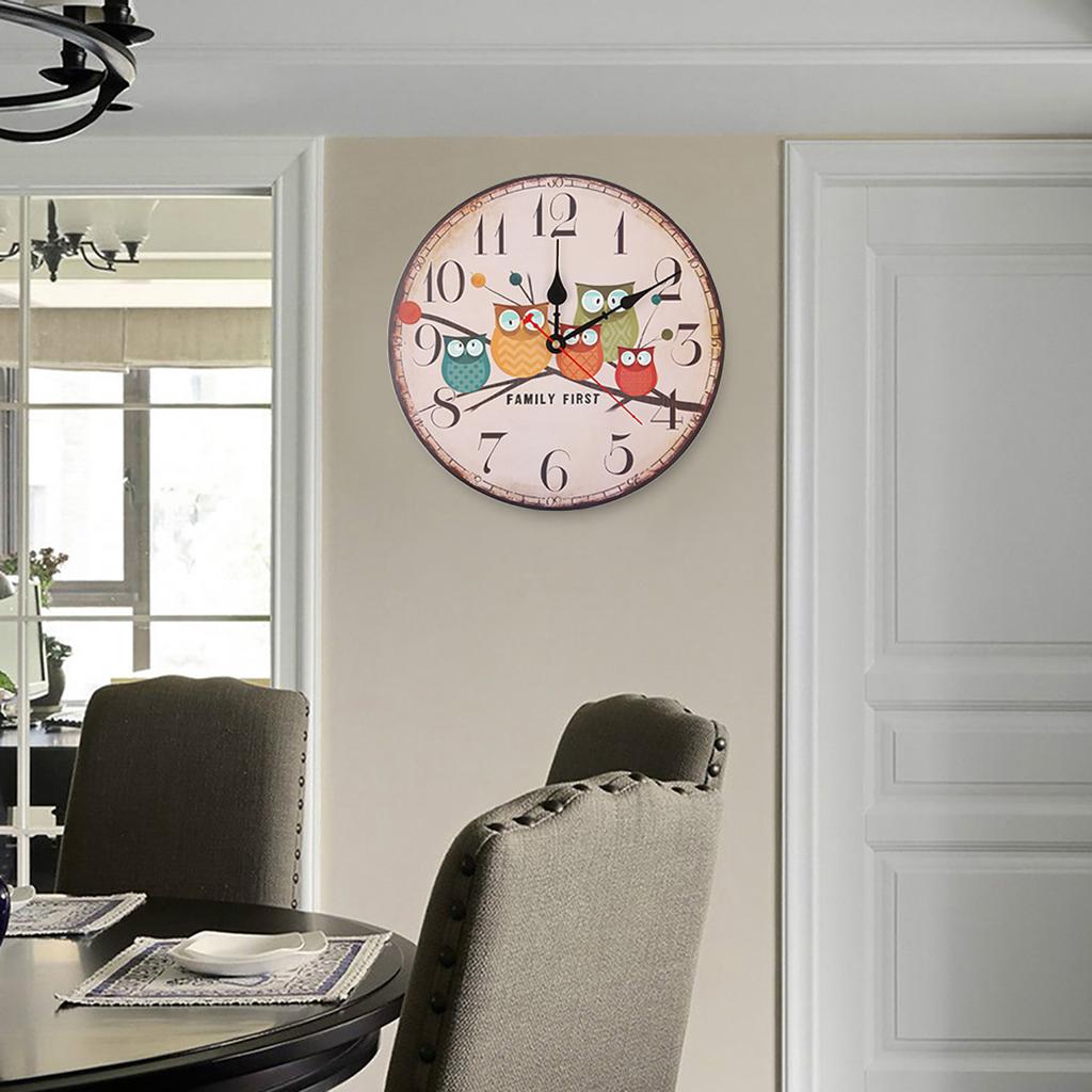 12 Zegar Dekoracyjny do Domu Kolorowy Styl Retro Cichy Kwarcowy Zegar Ścienny