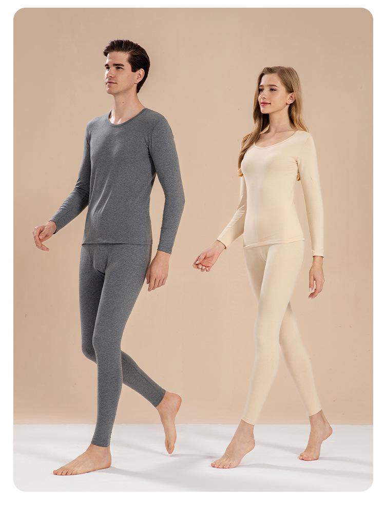 Unisex Pure Cotton Autumn Apparel: Lightweight Flannel Shirt & Warm Underwear Set for Teens, Adults, and Seniors