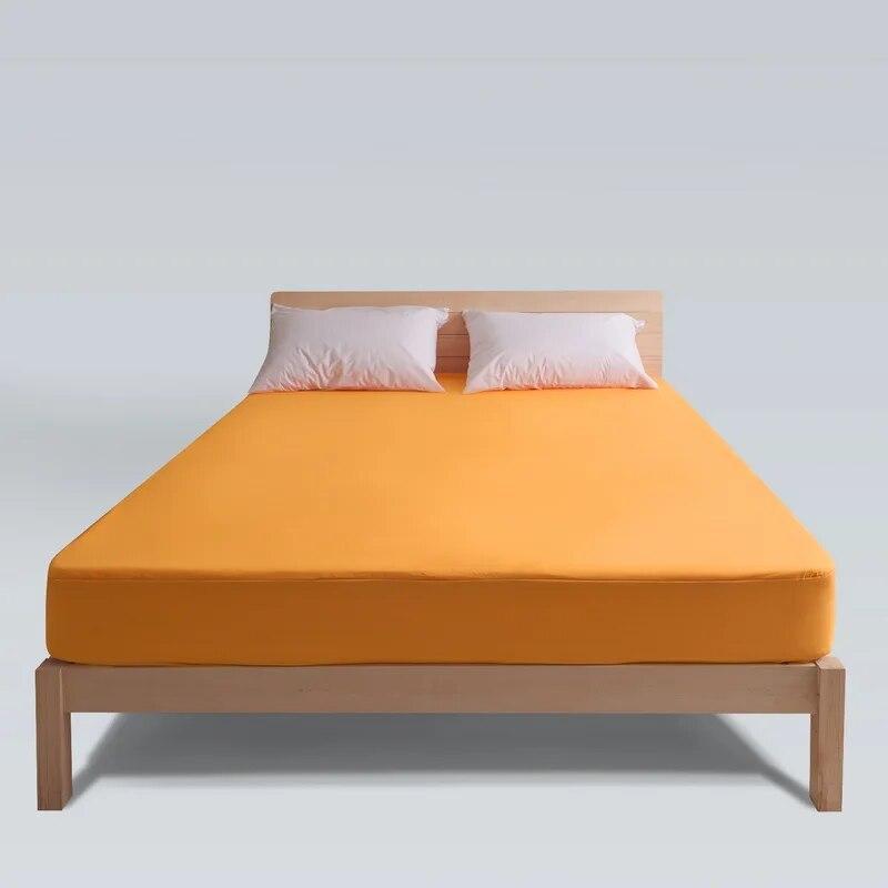 Solid Color Waterproof Bedspread Microfiber Mattress Protective Cover Waterproof Fitted Sheet Anti-mite Mattress 160x200cm