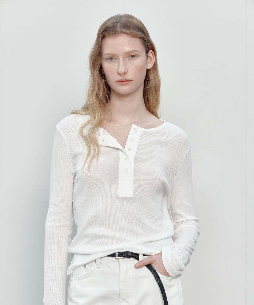 Deomago Essential Henryneck Long Sleeve (White)