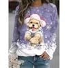 Autumn 3D Christmas Puppy Snowman Printed Sweatshirts Fashionable Casual Sports Long Sleeved Women's Sweatshirts