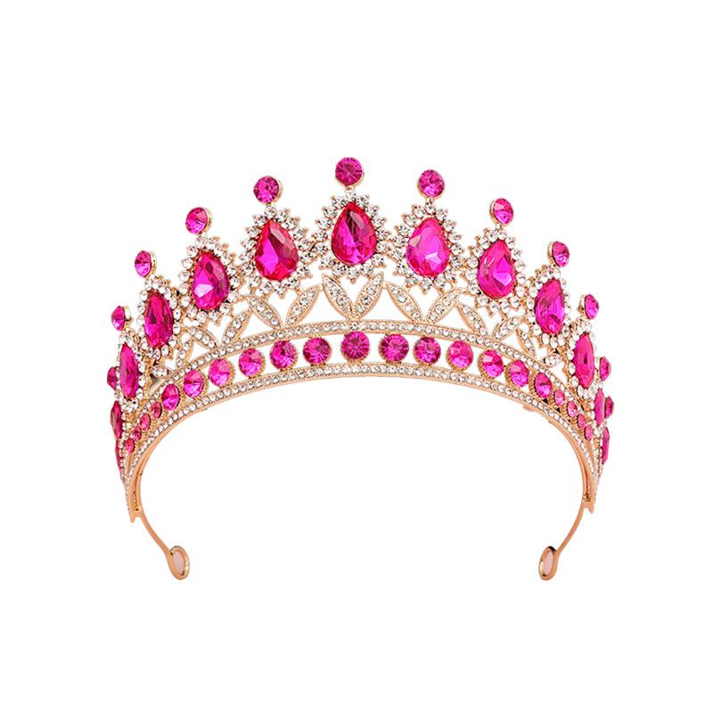 European Style Bridal Crown Accessories Tiara Wedding Dress Tiara Alloy Rhinestone Headband Queen Birthday Party Crown