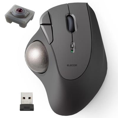 ELECOM Wireless Trackball Mouse Wireless IST Series 5 Buttons Thumb Operation Artificial Ruby Support Black 1 2.4GHz Windows/mac/Chrome M-IT10DRABK