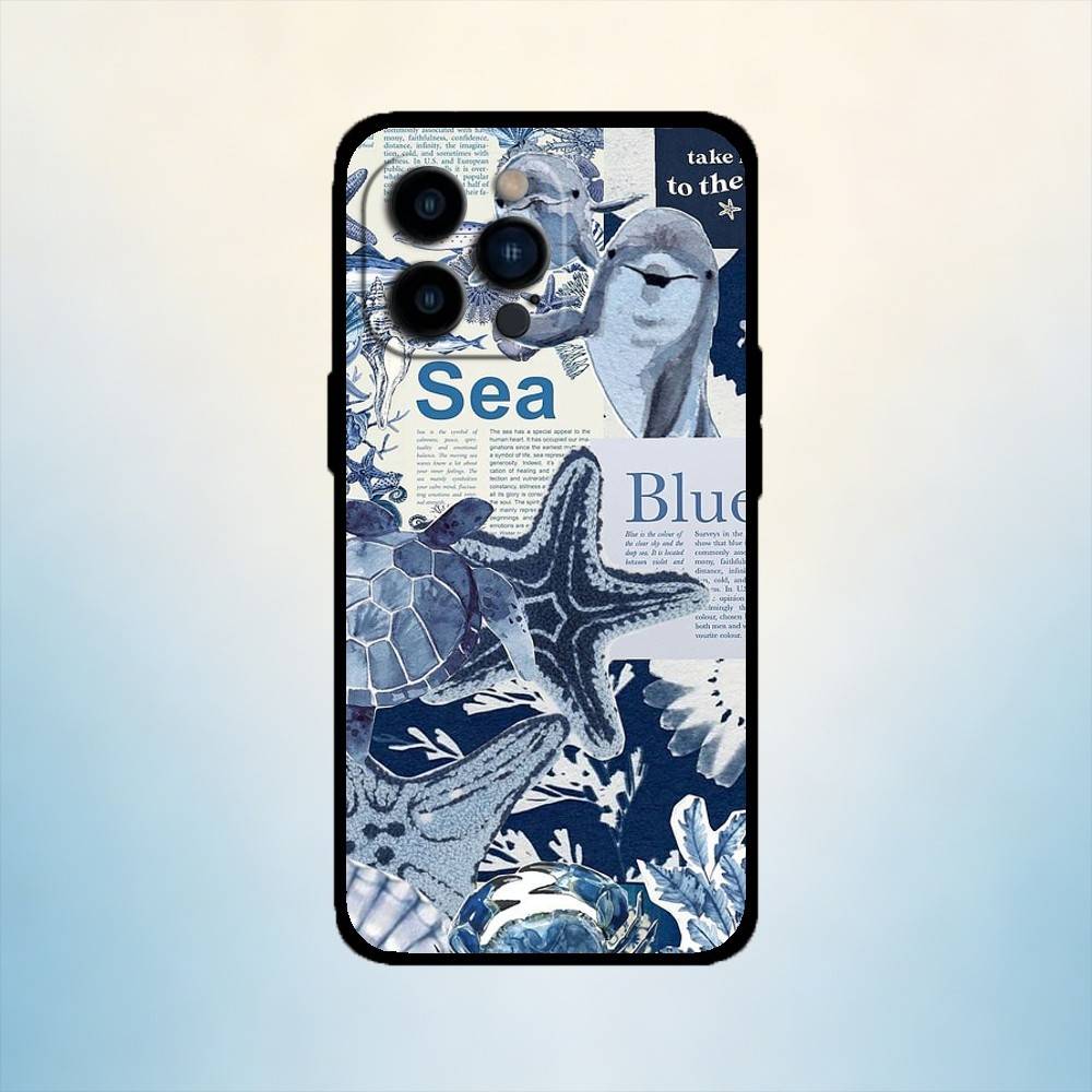 AAA Ocean Sea Turtle  Phone Case For iPhone 17,16,15,14,13,12,11 Plus,Pro Max,XS,Soft Silicone Black Cover