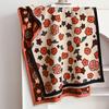 Japanese and Korean cherry blossom flower print sweet and fresh ladies imitation cashmere warm scarf cream sweet girl shawl