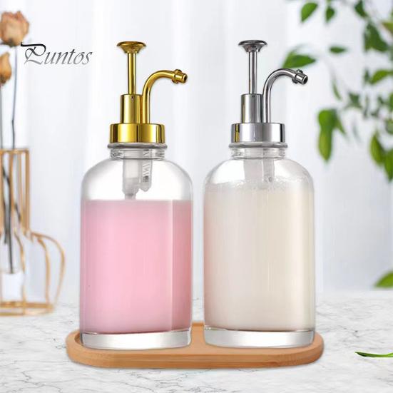 2 Stück 17 Unzen Kaffee-Sirup-Spender, Klarglas-Sirup-Pumpflasche, Kaffee-Bar-Zubehör, Shampoo-Spender für Zuhause, Hotel, Restaurant
