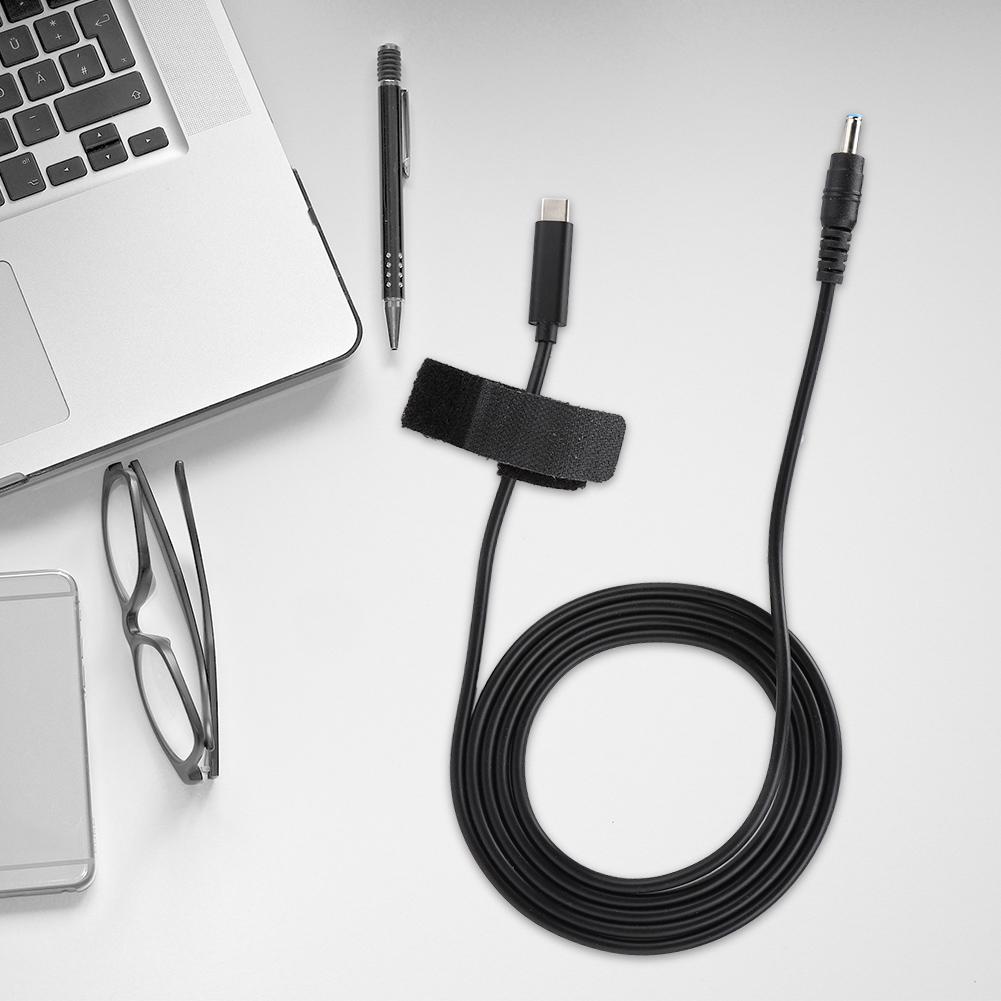 DC Plugs Cable 19V 65W PD Induction Chip USB to DC Cable 4.5mm x 3.0mm Output for HP TYPE C