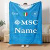 Custom Name Napoli Theme Printed Blanket Perfect For Couch Bed Travel Outdoor Use Machine Washable Cozy Durable