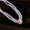 Elegant Vintage Pearl Necklace Earring Set Women Party Wedding Daily Decoration Jewelry