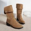 Neue Herbst-Winter-Stiefel im koreanischen Stil für alle Anlässe - Schlanke und stilvolle Stiefel, die unter das Knie reichen, Große Größen, Röhrenförmige Damenstiefel
