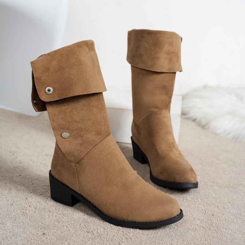 Neue Herbst-Winter-Stiefel im koreanischen Stil für alle Anlässe - Schlanke und stilvolle Stiefel, die unter das Knie reichen, Große Größen, Röhrenförmige Damenstiefel