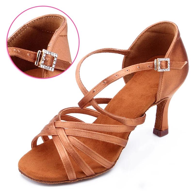 Boty na latinskoamerické tance Dámské Boty na tanec na vysokém podpatku Hedvábné Taneční boty Dámské Měkká podrážka Taneční bota Podpatek 5,5 cm/7,5 cm Dívčí Boty na salsu pro sálový tanec