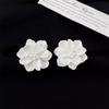 Korean Style White Flower Pearl Stud Earrings for Women - Atmospheric, Small, Fresh