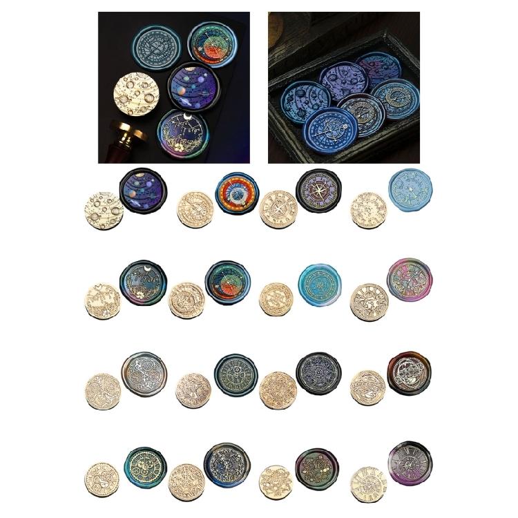 Compasses Wax Seal Stamp for Album Cards Photo Scrapbooking Wedding Decorations Astronomical Series Sealing Waxed Stamp