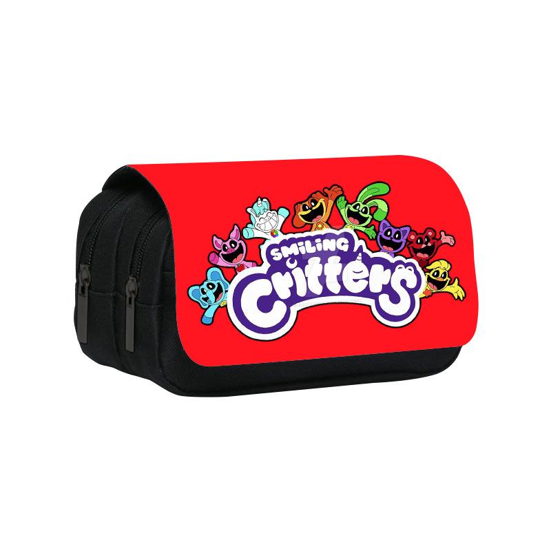 Doppellagiges Federmäppchen Lachende Critters 22cm/8,7inch Schultaschen-Stifteetui für Schüler Großer Stauraum Schüler-Federmäppchen Schulgeschenk