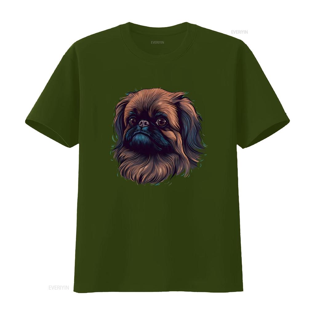 Pekingese T Shirt Lion Dog Mom Dad Owner  Vintage Washed Streetwear Comfortable Breathable Slightly Homme Stylish