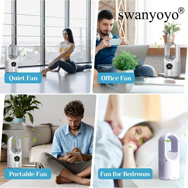 Bladeless Fan, Spray High-efficiency Cooling Cooler, Office Desktop Fan Three-in-one USB-powered Desktop Fan Of Air Cooler, Night Light And Humidifier