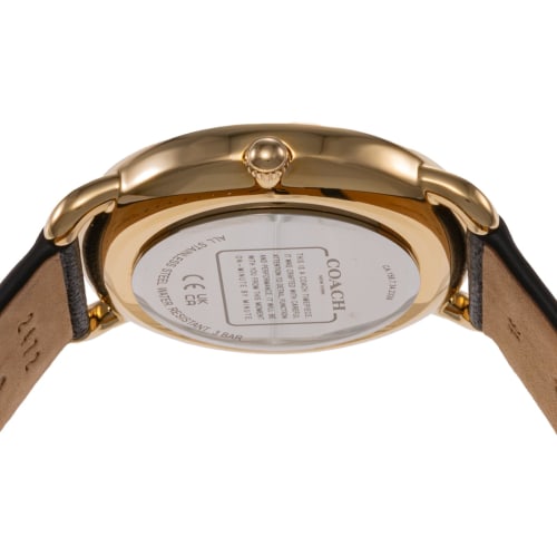 Coach Elliott Women's Stainless Steel Watch with Mineral Glass, Quartz Movement, and Water Resistant for Daily Use, Model 14504245, Black