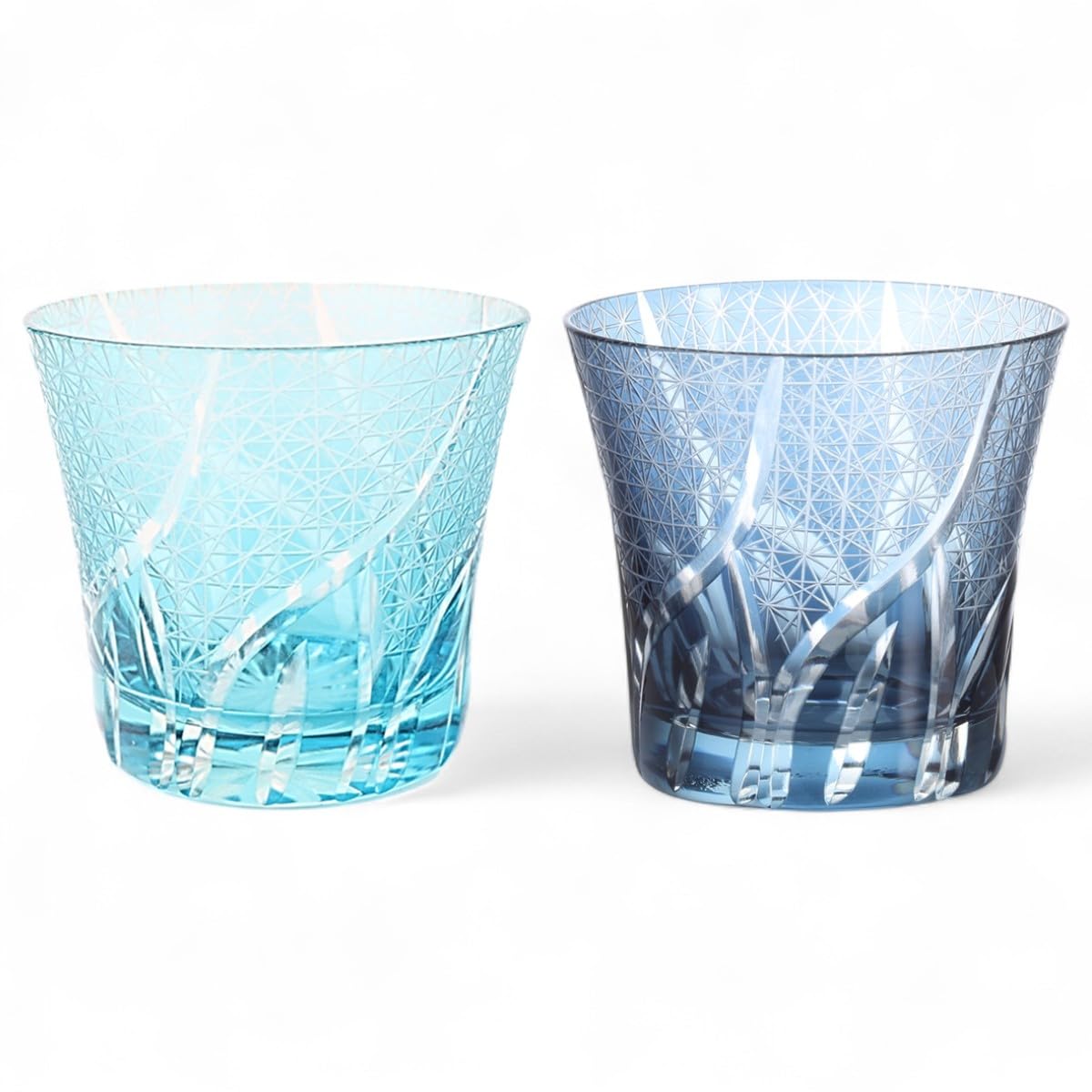 

Мизукагэ Кирико Пара стеклянных стаканов Ранбори Комон Аква Инк Бишо J-kitchens Чашки, 94xВ85мм, 240мл, (Маленький узор) & Синий, (Текущая модель)