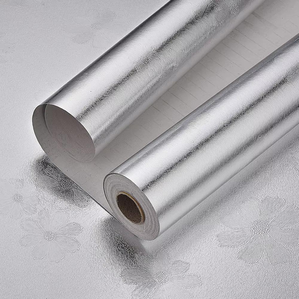Kitchen  PVC Self-adhesive Oil Resistant Wallpaper Aluminum Foil Paper Drawer Moisture-Proof Thickened Waterproof