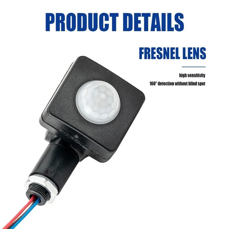 Mini PIR Sensor Switch Human Body Infrared Motion Detector Waterproof Outdoor Adjustable for LED Floodlights and Lights