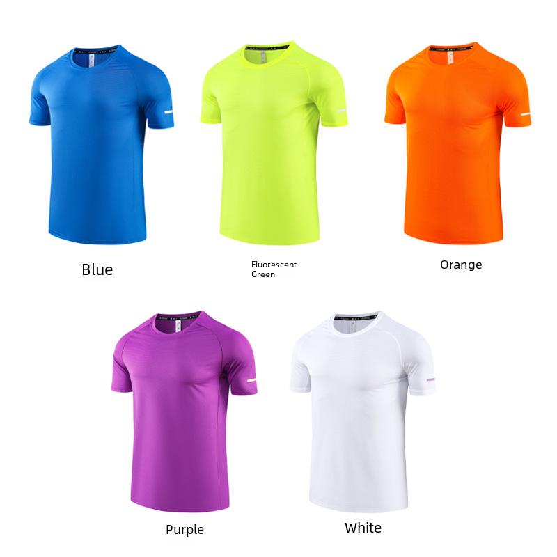 Unisex Quick-Dry Mesh Running T-Shirt with Reflective Design