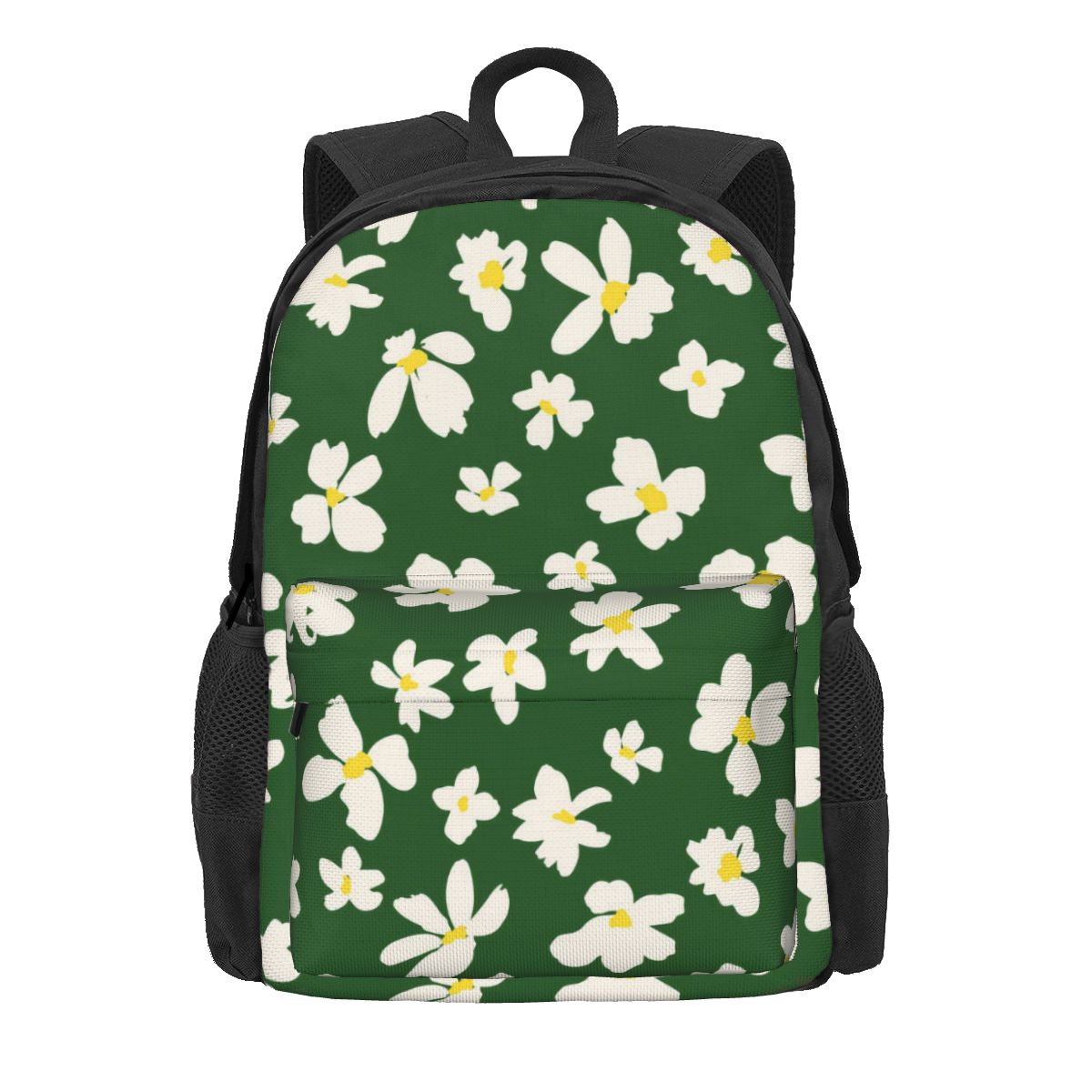 Sac à dos Marguerites Blanches Mignon Imprimé Fleurs Sacs à dos College Fille Personnalisé Respirant Sacs d'école Sac à dos de loisirs 36x32x10cm