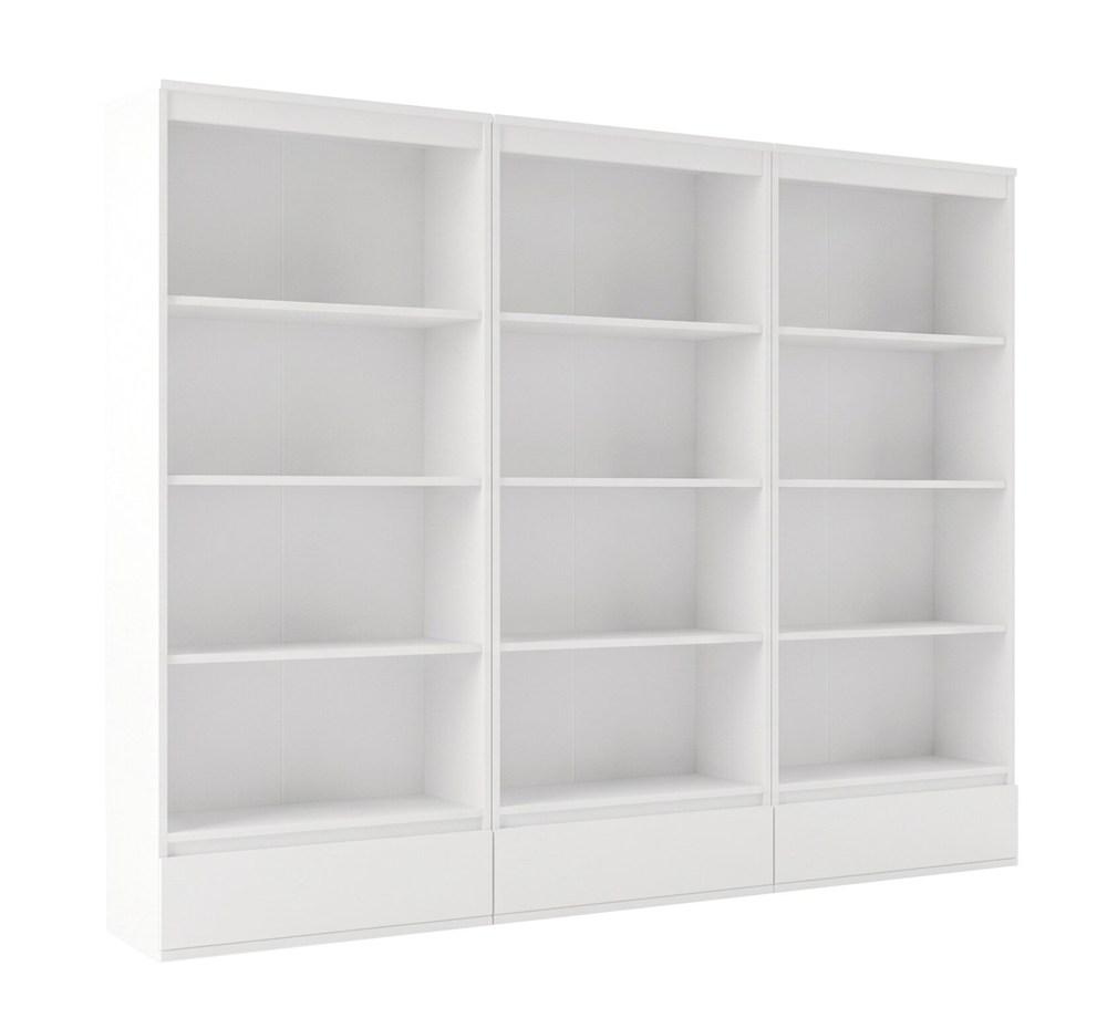 Raft de Birou Set 3X Palermo Dulap 3 Sertare 12 Rafturi Pentru Birou Alb