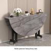 Round Folding Dining Table for Small Apartments: Multifunctional, Extra Thick, Movable, Ideal for Living Room.