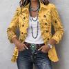 Women's Fashion Floral Print Long Sleeve Ruffle Button Down Blouse for Casual Wear